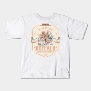 Buffalo Wyoming wild west town Kids T-Shirt